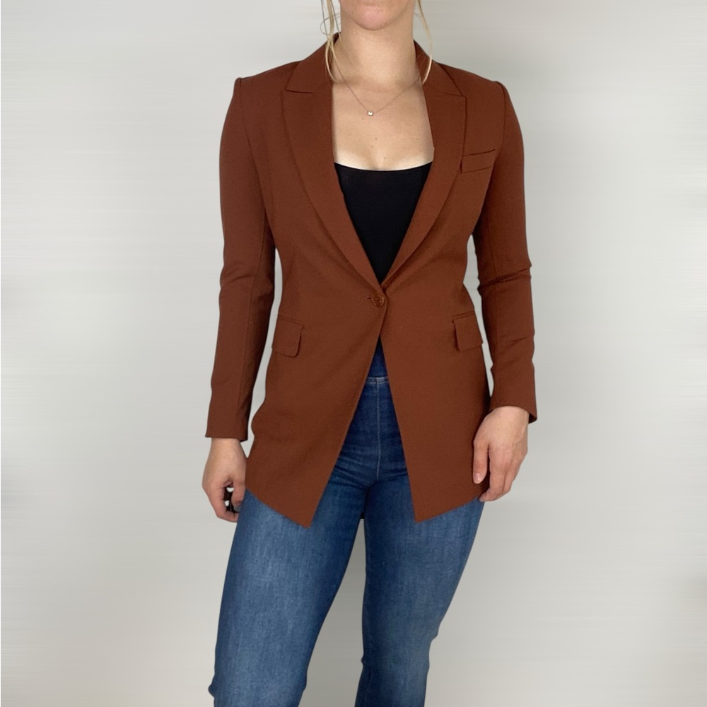 THEORY Etiennette Blazer B Good Jacket Camel Business Formal Work‎